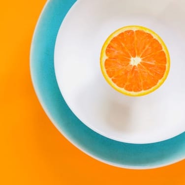 Orange slice on a plate